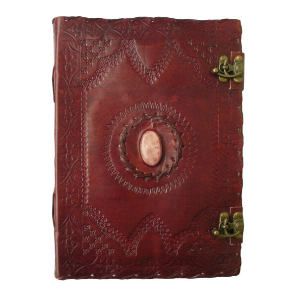 LEATHER BOUND JOURNAL MEDIUM - STONE 1