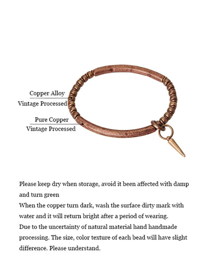 BESPOKE VIKING BEADED SOLID COPPER BRACELET